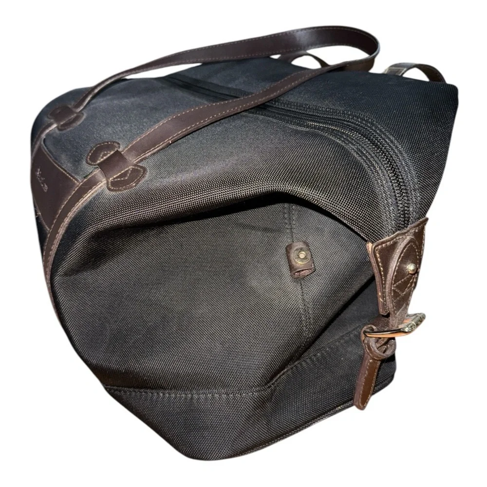 Ralph Lauren Black Duffel Bag with Leather Handles